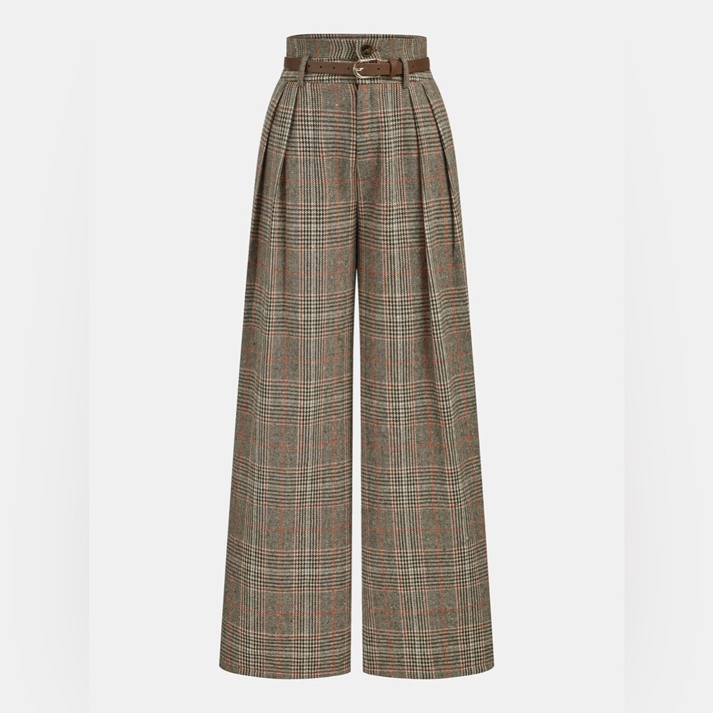 CoMMENSE Plaid High-Waisted Pants
COLOR Brown Size Small No Belt included NWOT